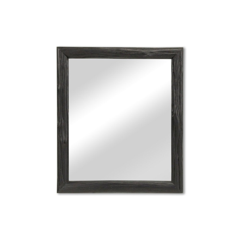 Black Solid Wood Accent Mirror - 20-inch