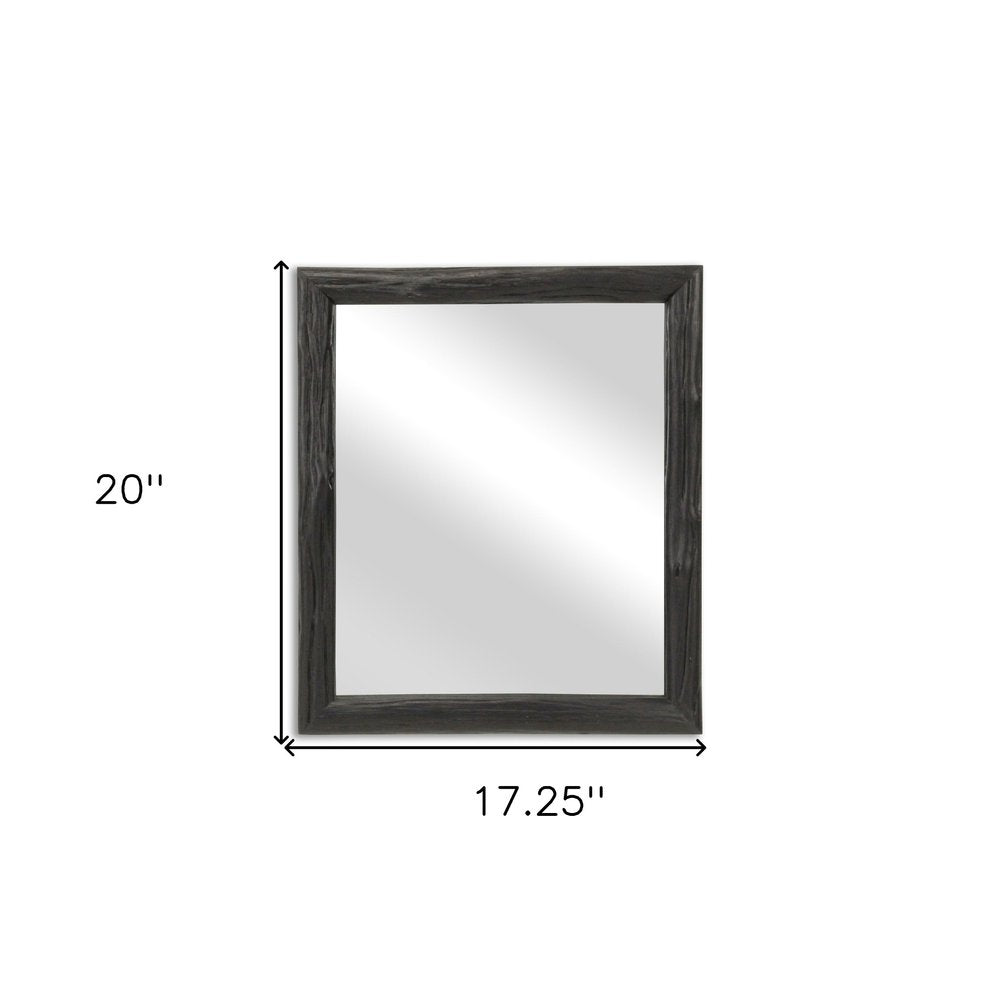 Black Solid Wood Accent Mirror - 20-inch