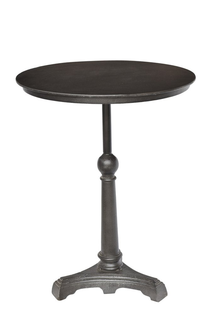 Brown Iron Round Pedestal End Table - 30-inch