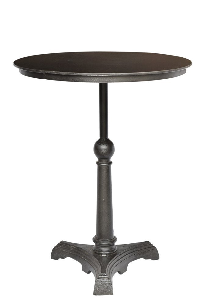Brown Iron Round Pedestal End Table - 30-inch