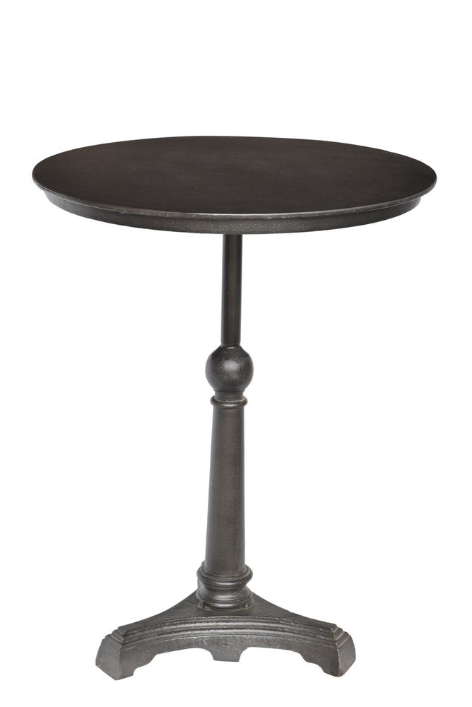 Brown Iron Round Pedestal End Table - 30-inch