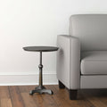 Brown Iron Round Pedestal End Table - 30-inch