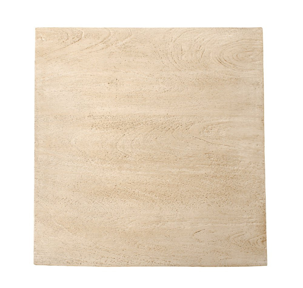 Natural Distressed Solid Wood Square Block End Table - 20-inch