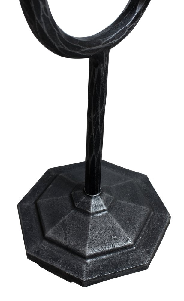 Natural and Black Solid Wood and Iron Round Double Tray Top End Table