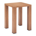 Brown Faux Wood Look Aluminum Outdoor Side Table - 16-inch