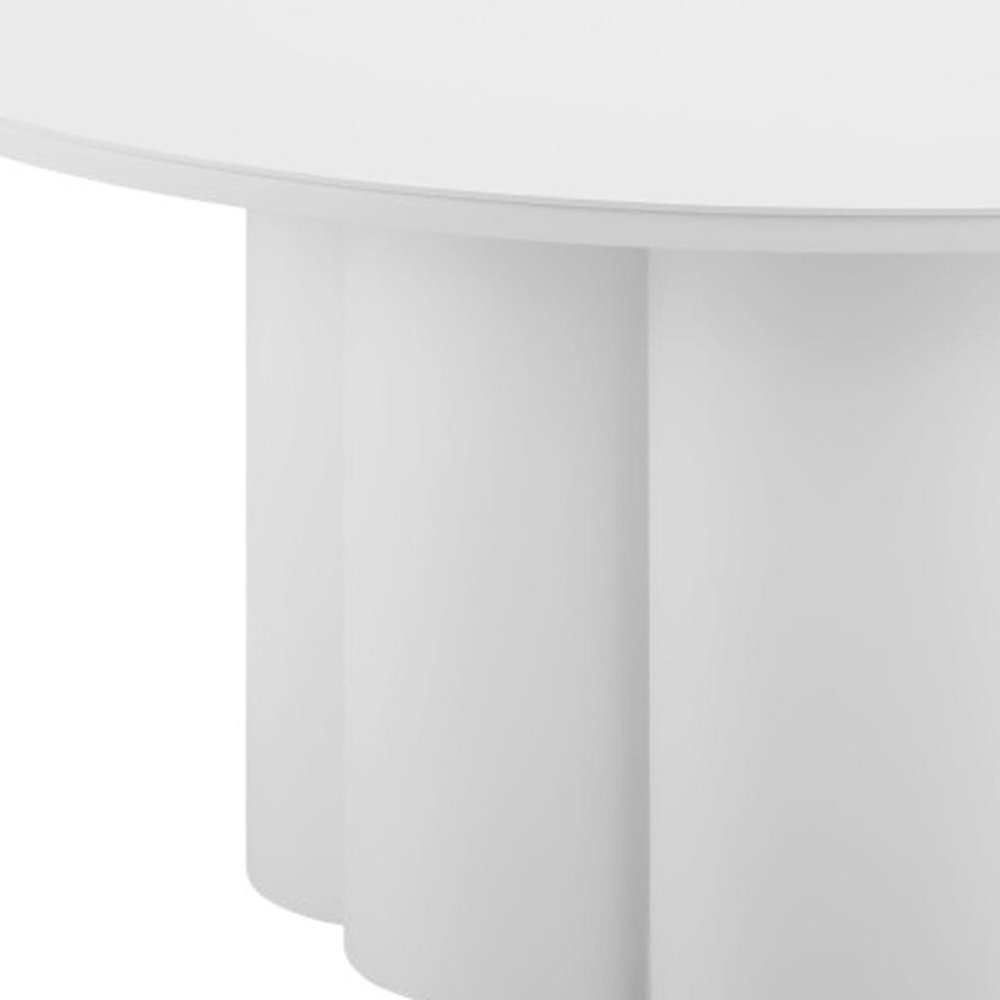 White Rounded Aluminum Outdoor Coffee Table - 34-inch