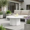 White Rounded Aluminum Outdoor Coffee Table - 34-inch