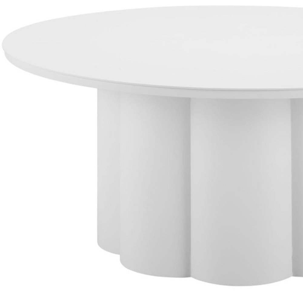 White Rounded Aluminum Outdoor Coffee Table - 34-inch