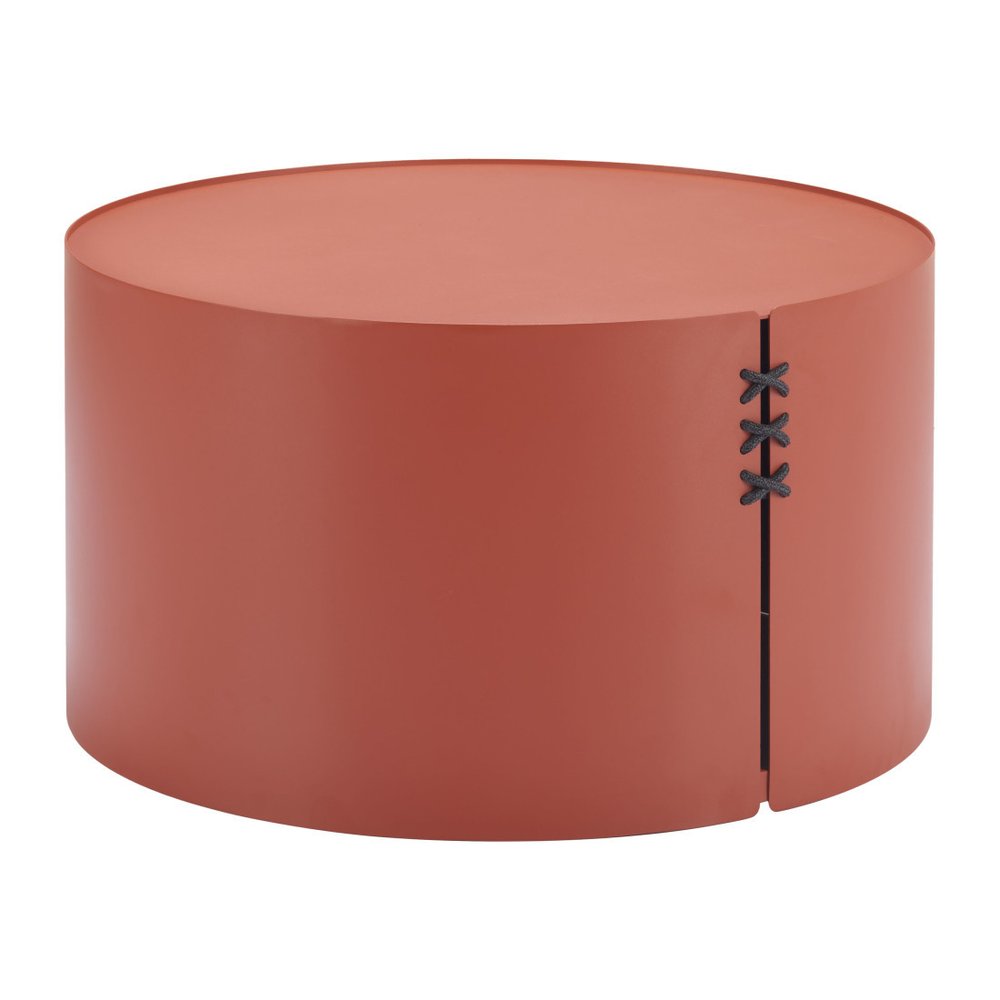 Terra Cotta Rounded Aluminum Outdoor Coffee Table - 29-inch