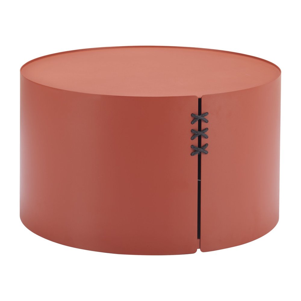 Terra Cotta Rounded Aluminum Outdoor Coffee Table - 29-inch