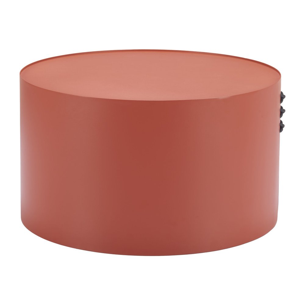 Terra Cotta Rounded Aluminum Outdoor Coffee Table - 29-inch