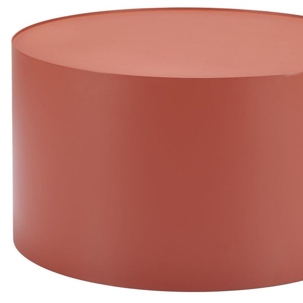 Terra Cotta Rounded Aluminum Outdoor Coffee Table - 29-inch