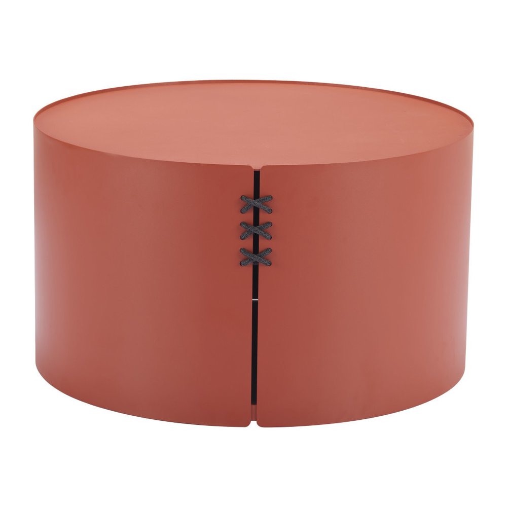 Terra Cotta Rounded Aluminum Outdoor Coffee Table - 29-inch