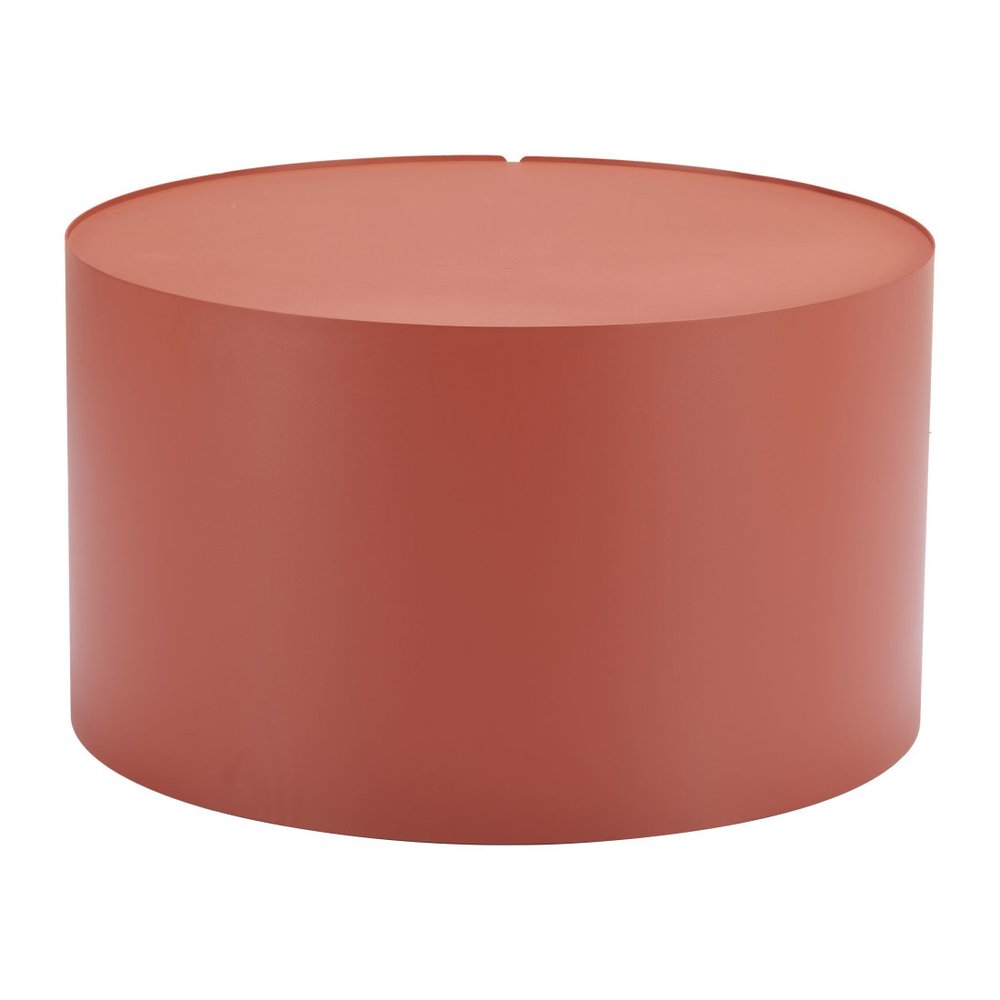 Terra Cotta Rounded Aluminum Outdoor Coffee Table - 29-inch