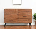 Natural Live Edge Solid Wood Six Drawer Double Dresser - 60-inch