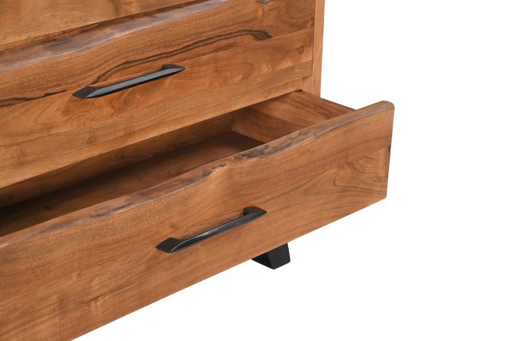 Natural Live Edge Solid Wood Six Drawer Dresser - 36-inch