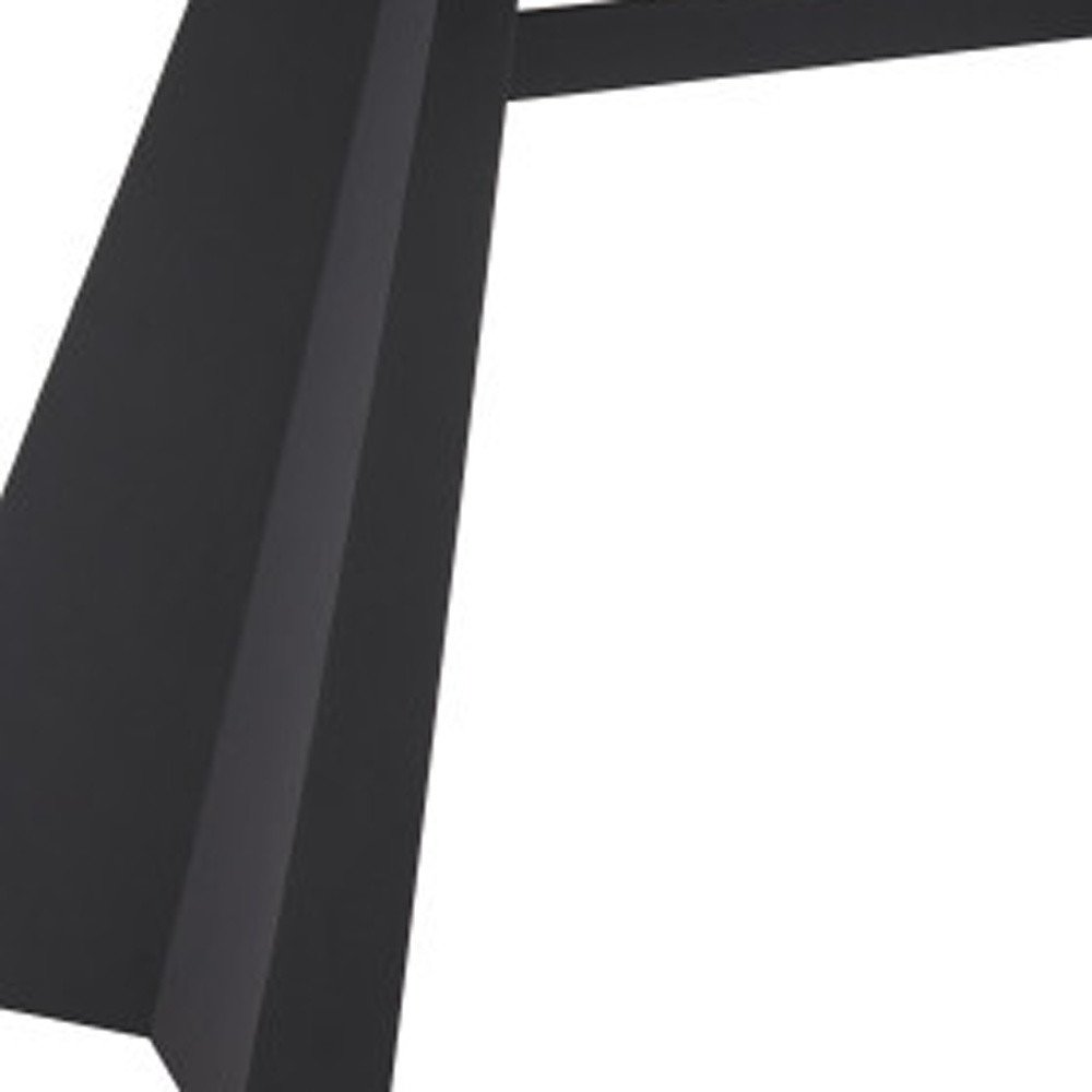 White and Black Sintered Stone and Steel Double Pedestal Base Dining Table