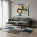 Set of Two Black and Bronze Wood and Steel Free Form Coffee and End Table