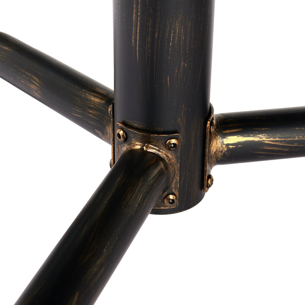 Black and Gold Wood and Steel Trestle Base Dining Table - 71-inch