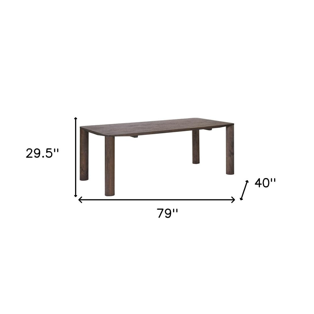 Espresso Solid Wood Dining Table - 79-inch