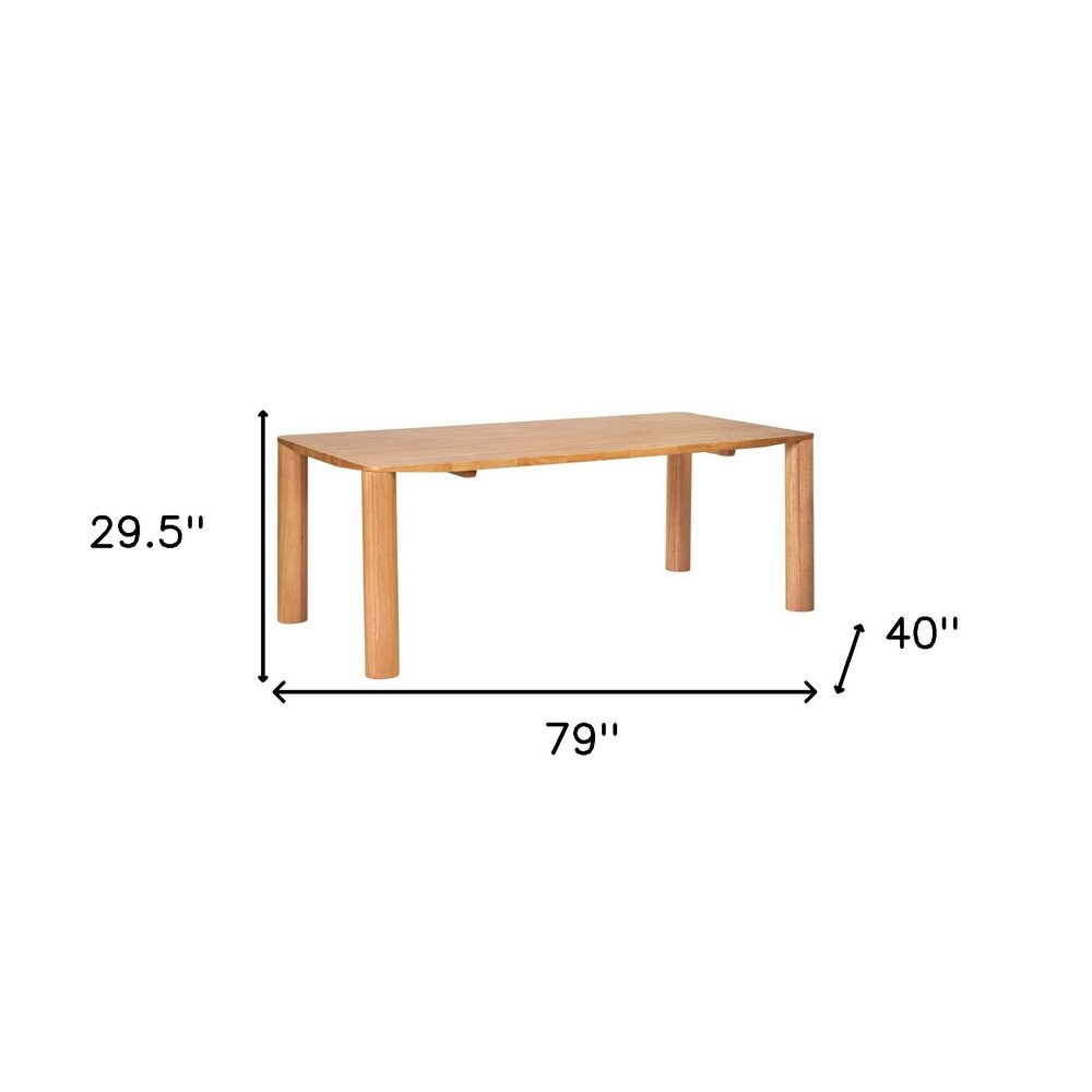 Natural Solid Wood Dining Table - 79-inch