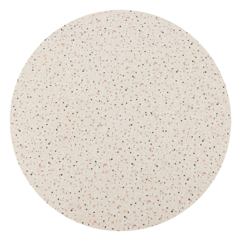 Beige and Black Wood and Steel Faux Terrazzo Round Top Dining Table - 48-inch