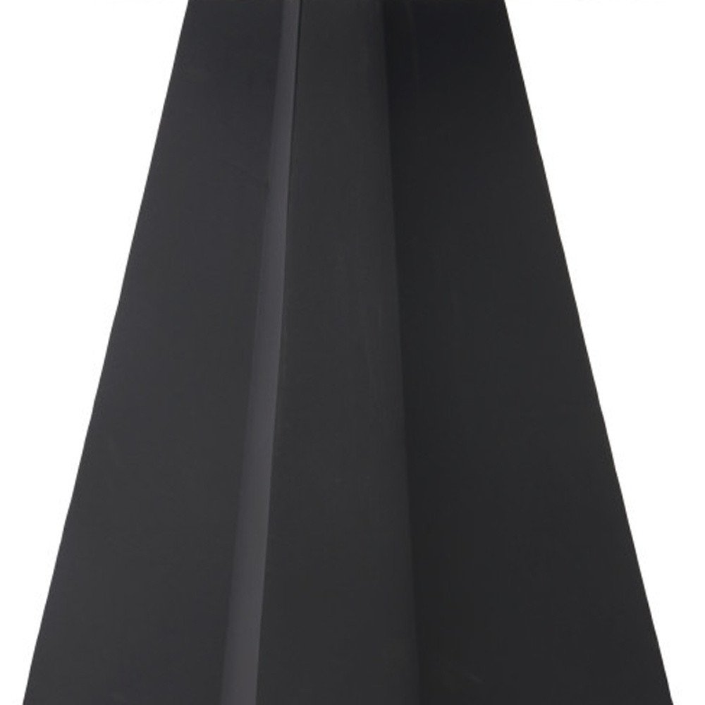 White and Black Sintered Stone and Steel Pedestal Base Round Dining Table