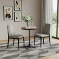 Walnut and Black Wood and Aluminum Indoor Outdoor Pedestal Base Round Top Dining Table