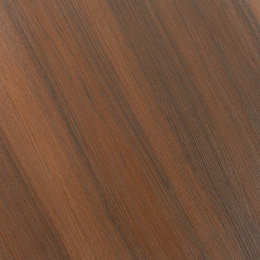 Walnut and Black Wood and Aluminum Indoor Outdoor Pedestal Base Round Top Dining Table