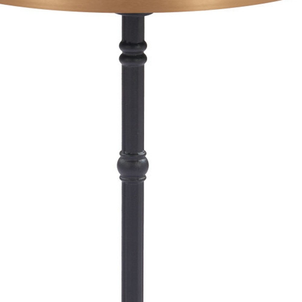 White and Black Wood and Aluminum Indoor Outdoor Pedestal Base Round Top Dining Table