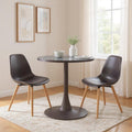Black and Bronze Wood and Steel Pedestal Base Round Top Dining Table - 24-inch