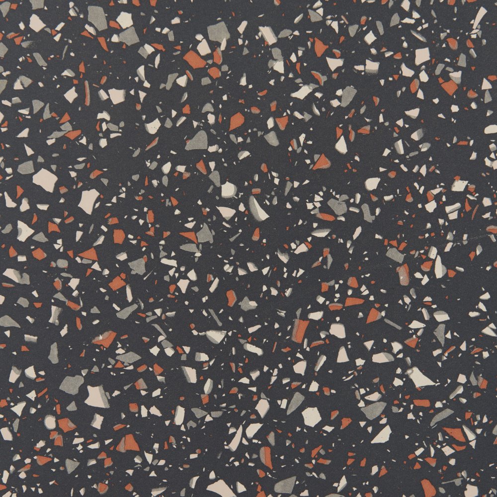 Black Wood and Steel Faux Terrazzo Pedestal Base Square Dining Table - 24-inch