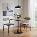 Gray Wood and Steel Faux Terrazzo Pedestal Base Square Dining Table - 24-inch