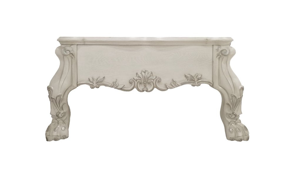 Bone Wood Coffee Table with Two Drawers - 57-inch