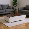 Silver Navy Blue and Red Union Jack Aviator Coffee Table - 64-inch