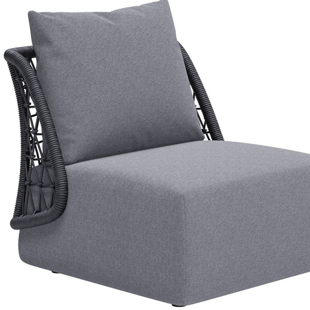 Gray Outdoor Accent Chair with Gray Cushions - 33-inch
