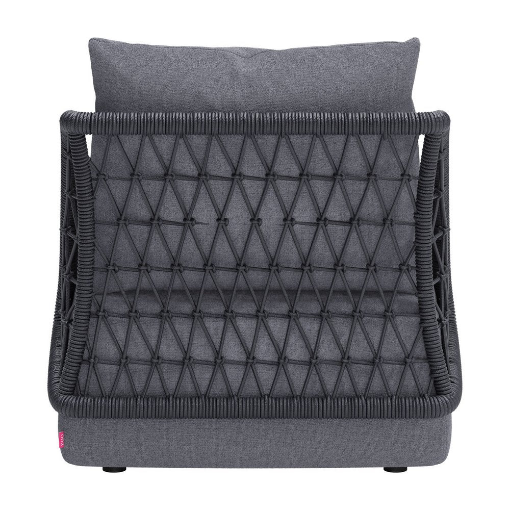 Gray Outdoor Accent Chair with Gray Cushions - 33-inch