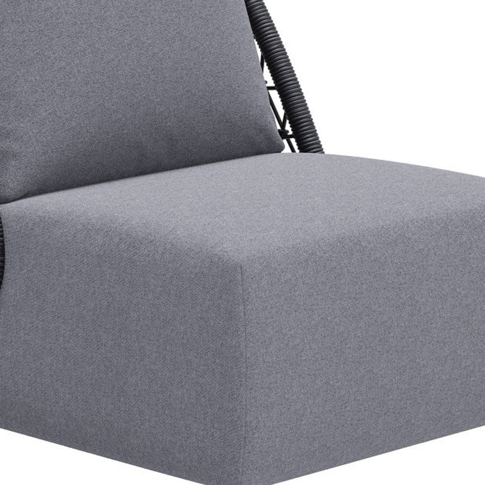 Gray Outdoor Accent Chair with Gray Cushions - 33-inch