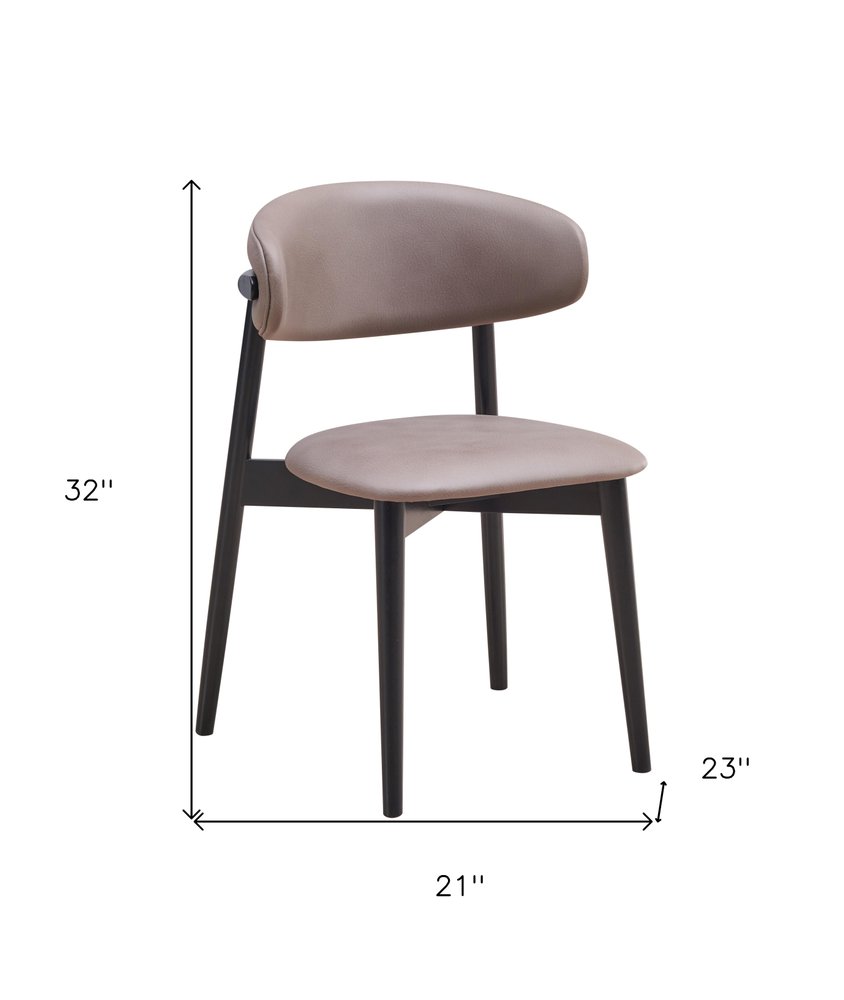Set of Two Gray and Black Fabric Open Back Dining Side Chairs