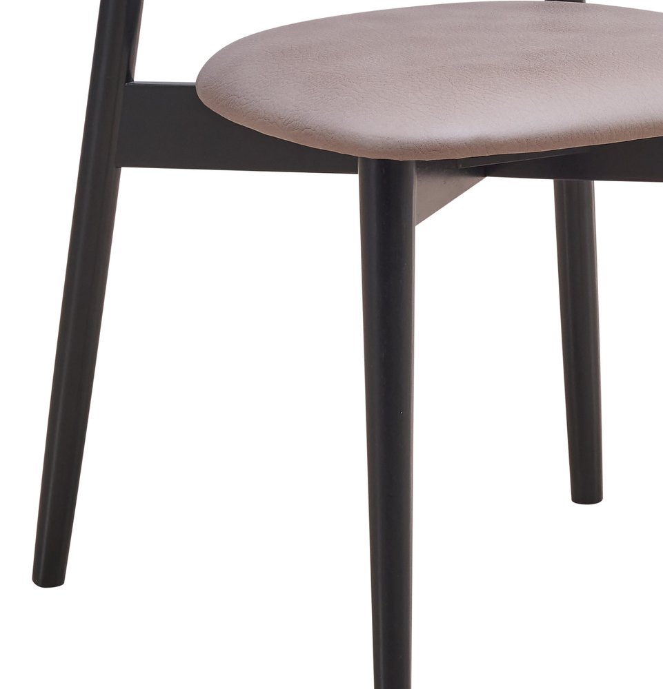 Set of Two Gray and Black Fabric Open Back Dining Side Chairs
