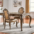 Set of Two Tufted Oak Upholstered Faux Leather and Solid Wood Dining Side Chairs