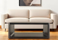 Walnut Solid Wood Floor Shelf Coffee Table with Shelf - 48-inch