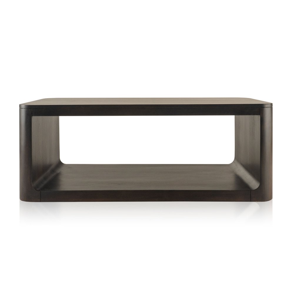 Walnut Solid Wood Floor Shelf Coffee Table with Shelf - 48-inch