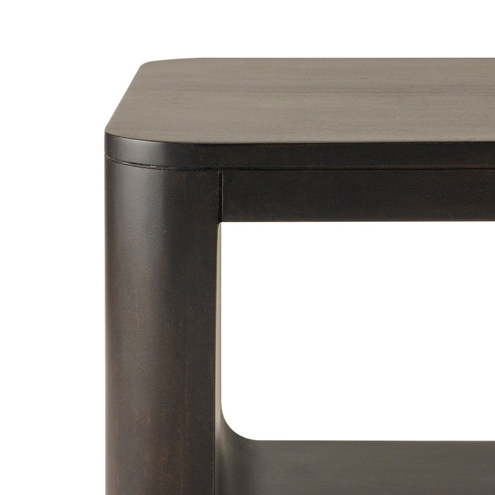 Walnut Solid Wood Floor Shelf Coffee Table with Shelf - 48-inch