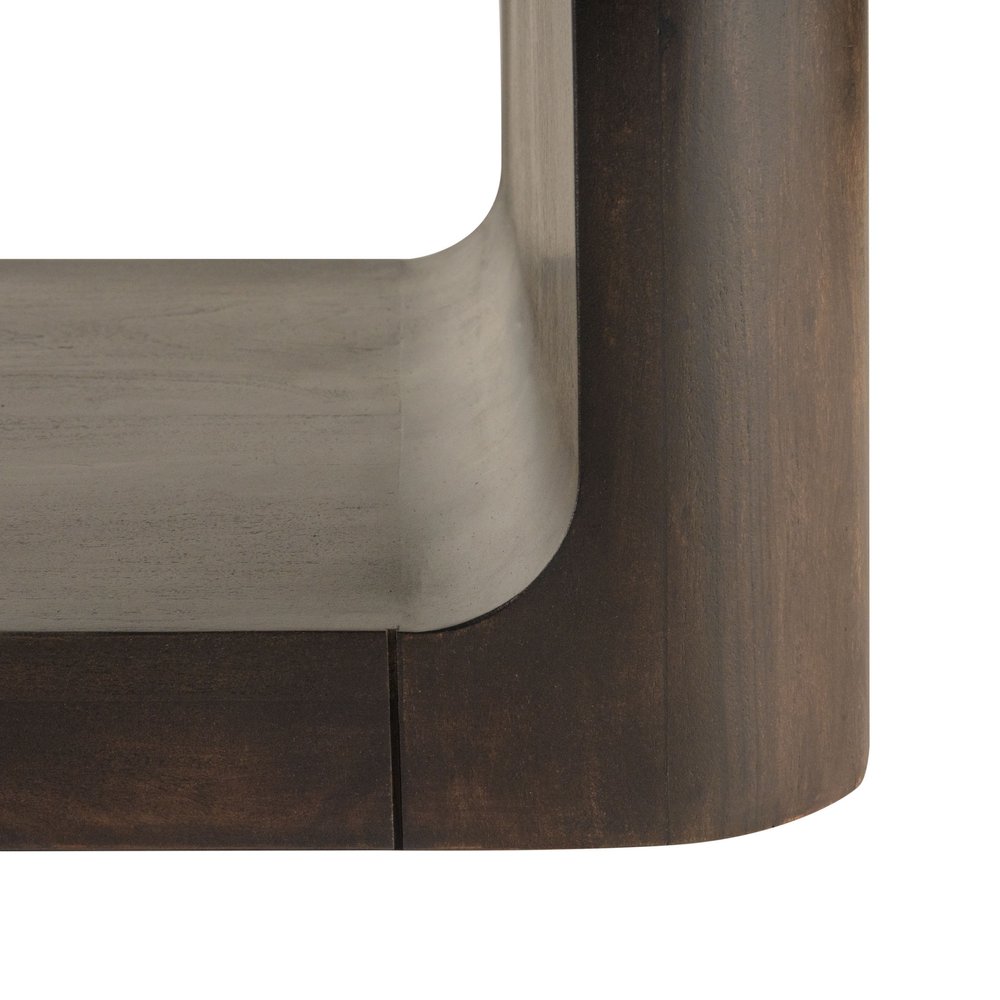 Walnut Solid Wood Floor Shelf Coffee Table with Shelf - 48-inch