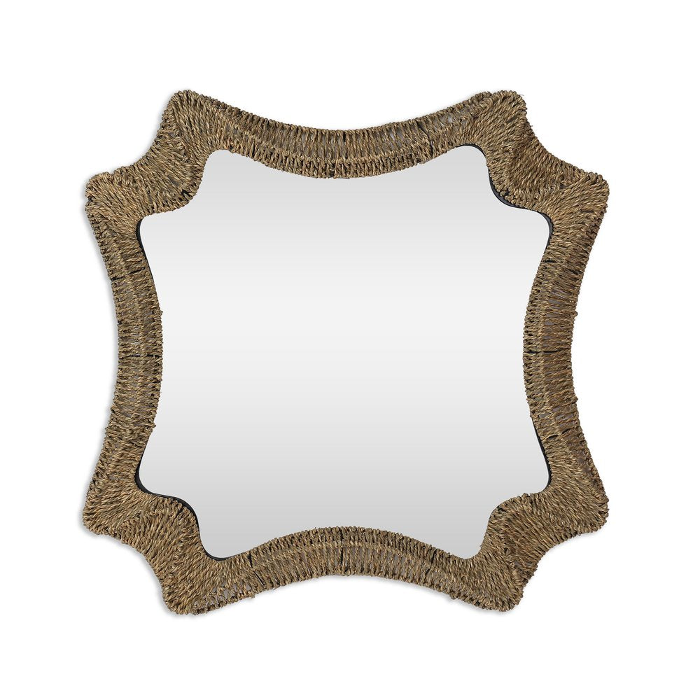 Brown Abstract Floating Rope Framed Accent Mirror - 38-inch