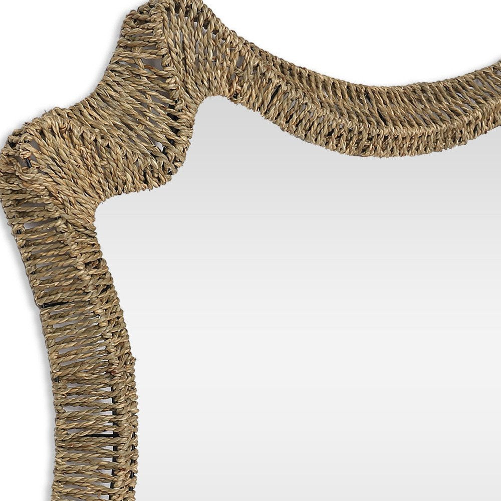 Brown Abstract Floating Rope Framed Accent Mirror - 38-inch