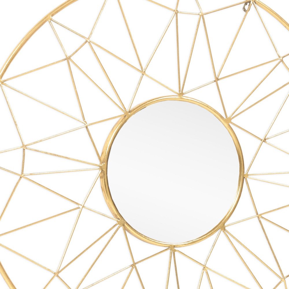Gold Metal Round Accent Mirror - 32-inch
