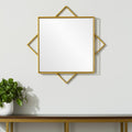 Gold Metal Geo Square Accent Mirror - 24-inch