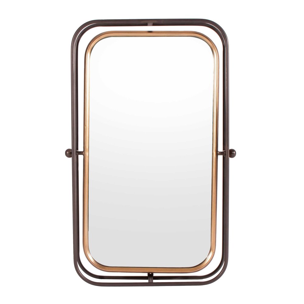 Black and Gold Metal Tilting Accent Mirror - 28-inch